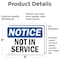 Signmission Not In Service, 5 in W x Rectangle, Vinyl Decal OS-2PACK-NS-D-35-L-15185 - alternate 2